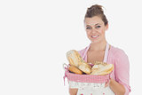 Young woman with bread basket
