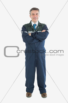 Portrait of confident electrician