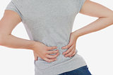 Woman suffering from backpain