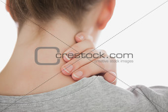 Woman suffering from neckache