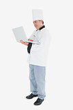 Chef using laptop
