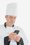 Chef using cell phone