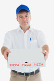 Mature pizza delivery man