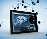 Blue brain on a digital tablet