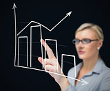 Businesswoman using graphical presentation