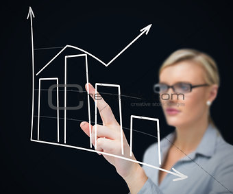 Businesswoman using graphical presentation