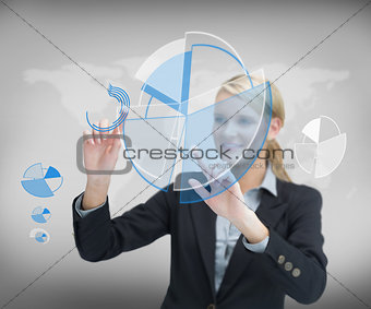 Businesswoman working with graphs