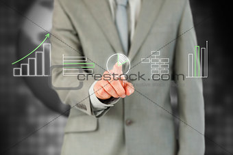 Businessman working with touch screen