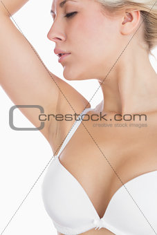 Sensuous woman wearing bra