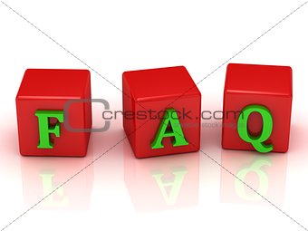 FAQ inscription green letters