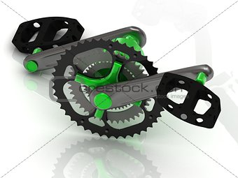 Pedal with gears and levers