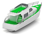 Boat with green walkways