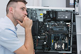 Thoughtful hardware professional by an open cpu