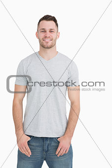 Portrait of casual smiling young man