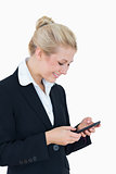 Young business woman using smartphone