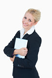 Portrait of business woman with digital tablet