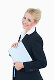 Portrait of business woman with digital tablet