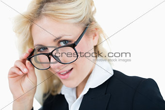 Closeup portrait of beautiful business woman