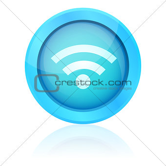 Blue vector wifi button