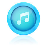 Blue vector music button