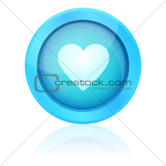 Blue vector heart button