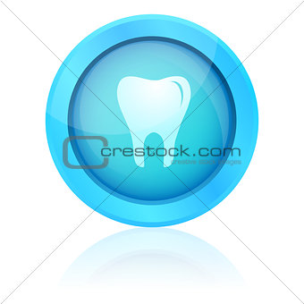 Blue vector teeth button