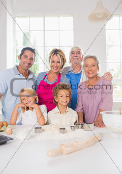 Smiling family preparing to cook