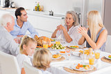 Family enjoying the thanksgiving dinner