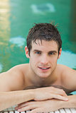 Handsome man in the pool