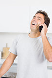 Laughing man on the phone