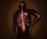 Black digital man with back pain