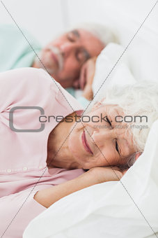 Elderly couple asleep