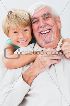 Portrait of grandfather and grandson