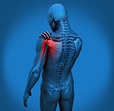 Digital figure with shoulder pain