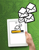 Digital tablet sending emails