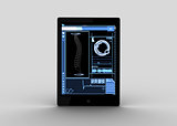 Digital tablet showing medical spine interface