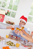 Family toasting at Christmas