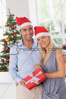 Attractive couple at christmas