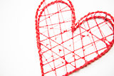 Closeup of heart shaped box