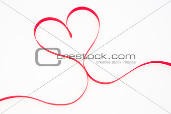 Heart shaped pink ribbon