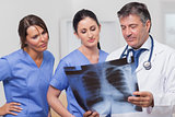 Doctor and nurses looking xray