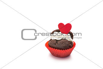 Chocolate valentines cupcake