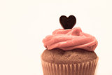 Valentines cupcake with pink icing