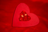Rubies and paper red heart