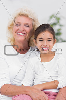 Happy granddaughter and grandmother portrait