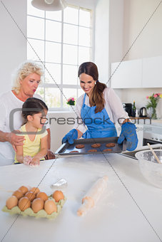 Girl looking at homemade cookies