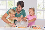 Children mixing the dough