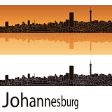 Johannesburg skyline in orange background