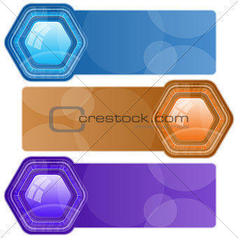 Design template with three banners