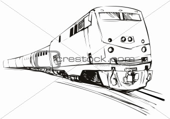 Train on white background